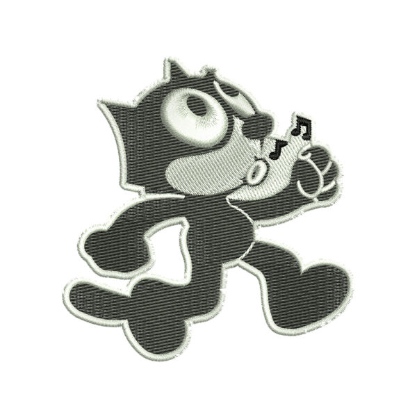 Felix the Cat Singing Embroidery Design