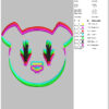 Panda Neon Face Embroidery Design