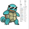 Squirtle Pokemon Cartoon Embroidery Design